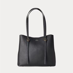 Polo Ralph Lauren Lennox tote bag in black pebbled leather